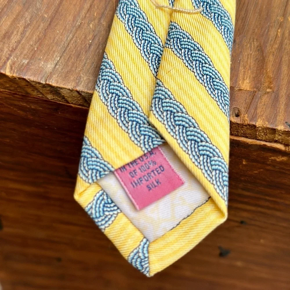 Vineyard Vines Yellow and Blue Striped Tie